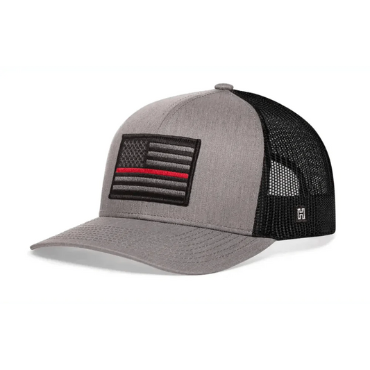 Chief Miller Trucker Hat Thin Red Line Trucker Hat  |  Gray Black Fire Snapback Apparel