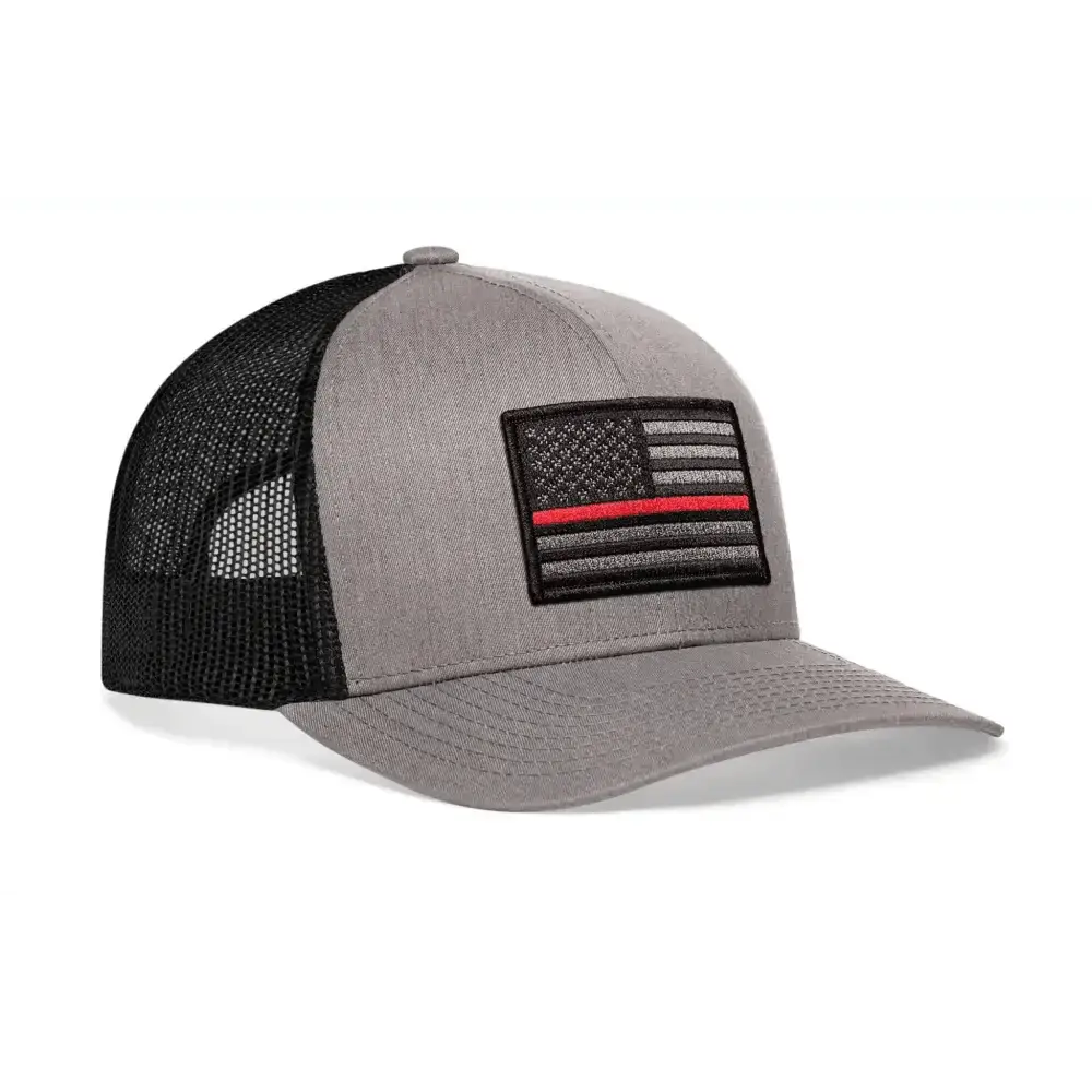 Chief Miller Trucker Hat Thin Red Line Trucker Hat  |  Gray Black Fire Snapback Apparel