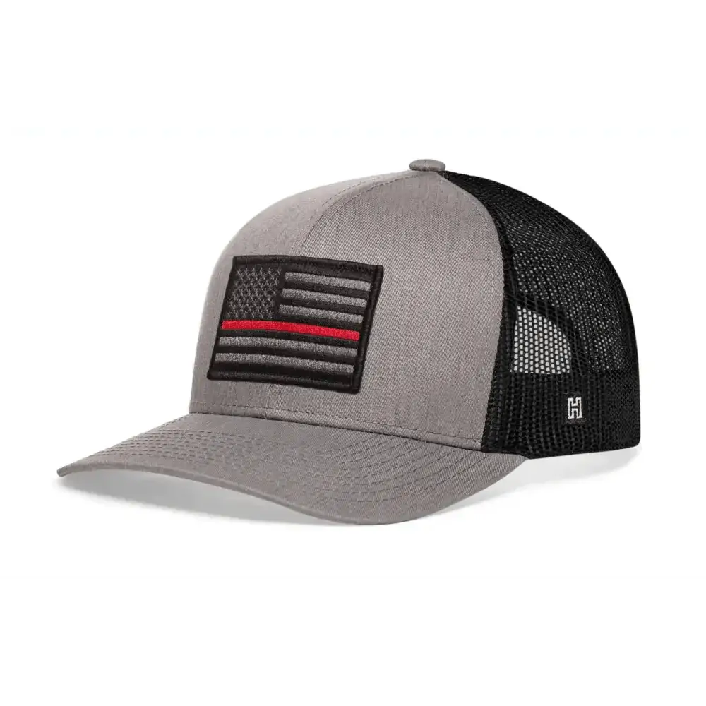 Chief Miller Trucker Hat Thin Red Line Trucker Hat  |  Gray Black Fire Snapback Apparel