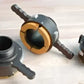 Three black and orange pipe couplings for Hy-Conn Pro Series Hydrant Adapter, ideal for first responders