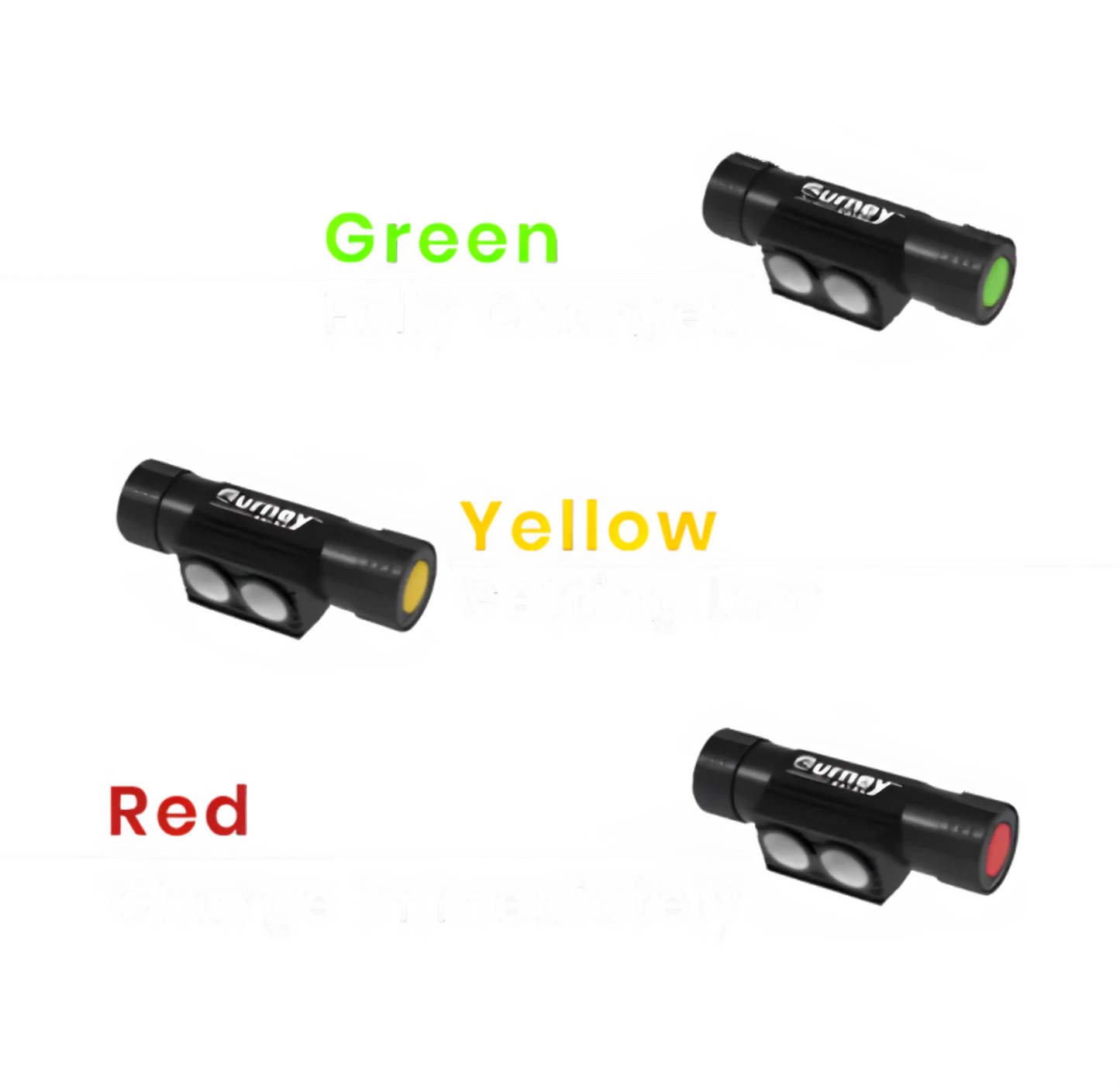 Three flashlights with green, yellow, and red lights for Manual Cot Lighting System