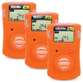 Three orange single gas clip detectors for safety and gas monitoring in industrial settings