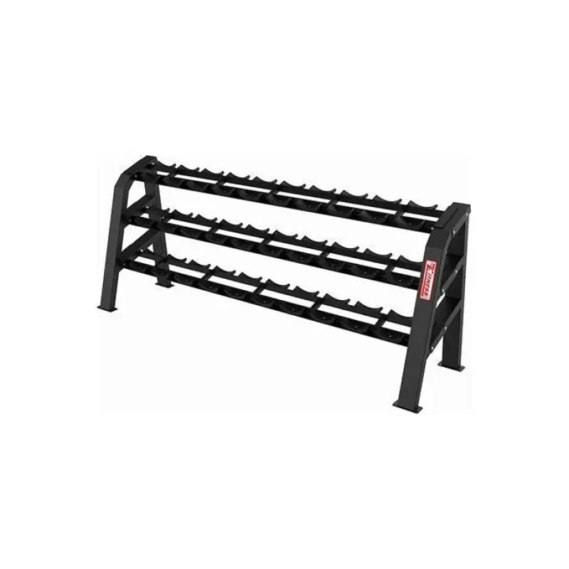 SFE Commercial Dumbbell Rack with three tiers featuring rectangle tube design for gyms