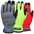 Touchscreen Safety Work Gloves in gray, yellow, and red for versatile protection