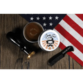 Smooth Bore Firme Hold Mustache & Beard Wax tin with skull logo and grooming tools