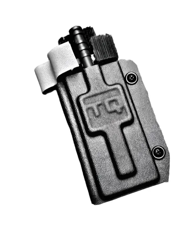 Black plastic lighter with cross design for Coyote Brown Tourniquet Holder for first responders