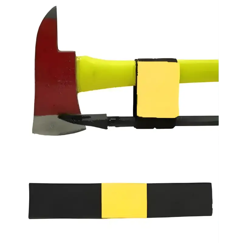 Toy firefighter’s axe with black and yellow belt from Line2Design marrying strap