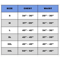 Size chart for Tradecraft Tactical Jacket 2.0 with chest and waist measurements