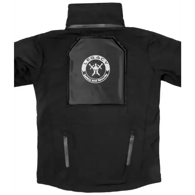 Black Tradecraft Tactical Jacket 2.0 with circular logo and body armor panel compatibility