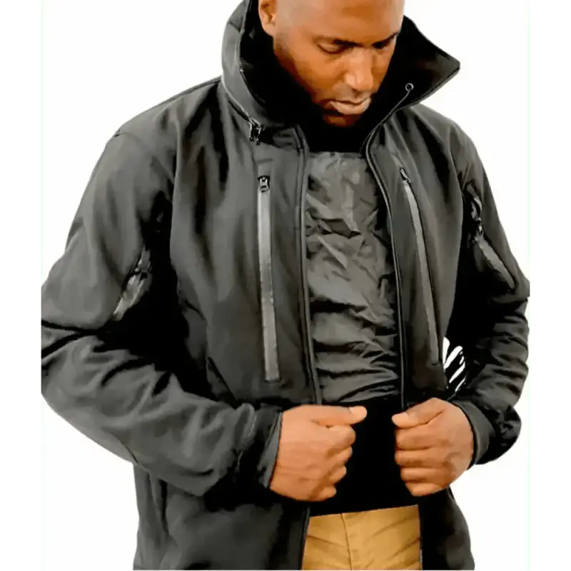 Black Tradecraft Tactical Jacket 2.0 with zippered pockets and body armor panel compatibility