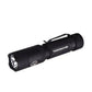 Black tactical LED flashlight featuring textured grip on Tradesman M6-GEN3 with magnetic tail cap