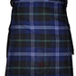 Standard Passion of Scotland Tartan Utility Kilt in blue and green plaid pattern