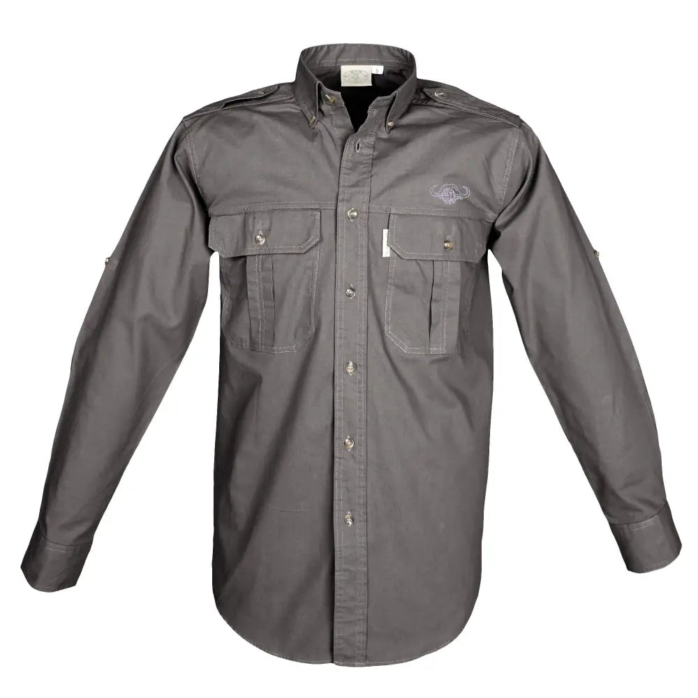 Trail Shirt for Men with Embroidered Buffalo Logo - L/Sleeve - Chief Miller Apparel