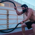 Battle ropes workout with TRAINING MASK 2.0 enhances turn flow for first responders