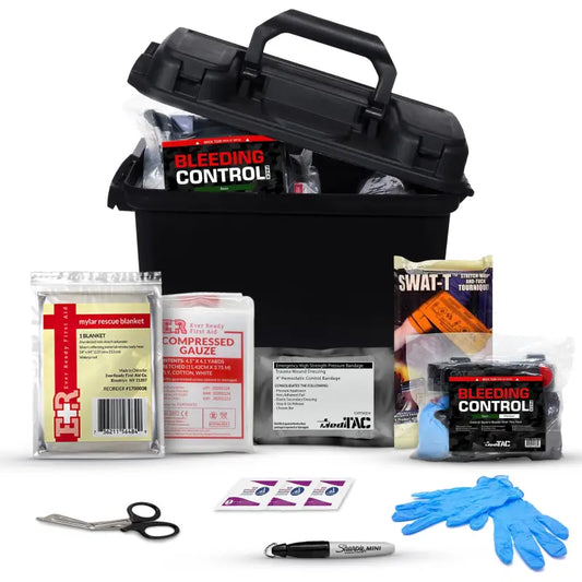Trauma first aid kit for first responders, firefighters, and police in emergency situations