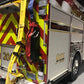 Fire truck rear with Standard BlitzFire™ Firefighting Nozzle Cover weather nozzle cover