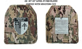 Level IV curved F&B camouflage ballistic plates with shooter’s cut for body armor by Redemption Tactical