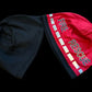 Reversible Beanie Fire Rescue with black and red colors and reflective material for first responders