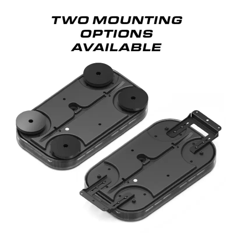 Black mounting bases for Feniex Quantum 2.0 14-inch mini light bar, ideal for first responders