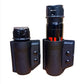 Two black holsters for pepper spray canisters in a Pepper Spray Holder