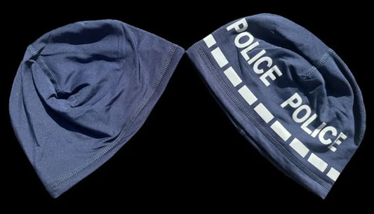 Blue police beanies for first responders and police officers, Navy Blue Reversible POLICE