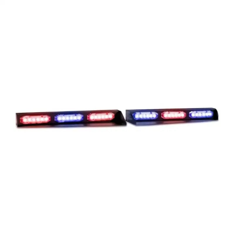 Two emergency vehicle light bars on a UBL U-Lite Visor Bar Mini for enhanced visibility
