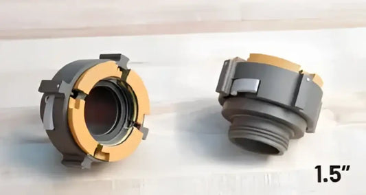 Gray fire hose couplings for Hy-Conn Pro Series Hydrant Adapter, ideal for first responders
