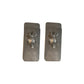 Two gray metal riot shields from the Handy Hook Firefighter Set positioned side by side