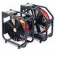 Two industrial ventilation fans in metal frames for Super Vac 18” with Milwaukee Batteries