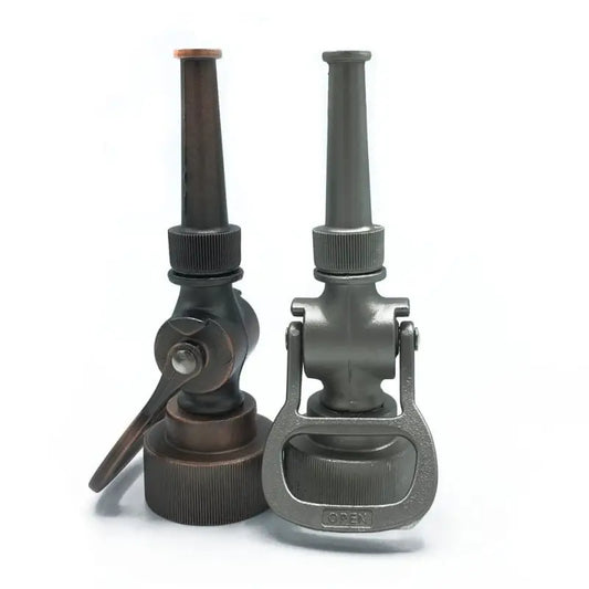 Two military-style canteen caps with spouts for a Historic Antique Hose Nozzle Bottle Opener