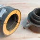 Two-piece fire hose coupling for firefighter and first responder hydrant adapters