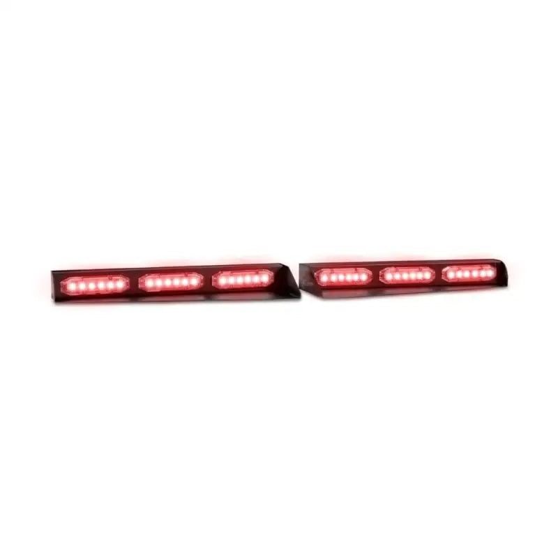 Two red LED light bars on UBL U-Lite Visor Bar Mini for enhanced visibility