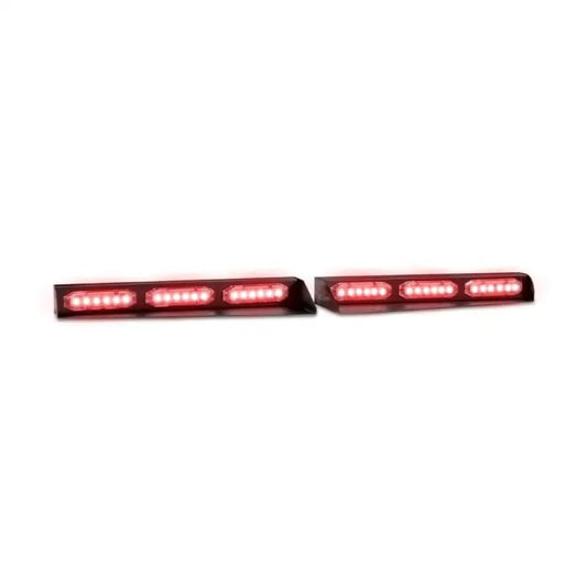 Two red LED light bars on UBL U-Lite Visor Bar Mini for enhanced visibility