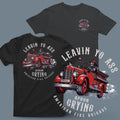 Two Apron Crying Tees featuring a vintage fire truck design for retro style lovers