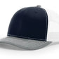 Two-tone baseball cap with leather patch for first responders and firefighter pride