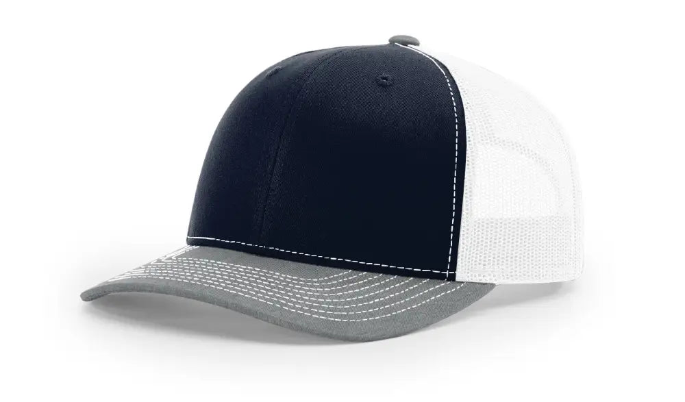 Two-tone baseball cap with leather patch for first responders and firefighter pride
