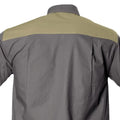 Two-tone Upland Shirt for Men with gray body and tan shoulder panels from behind