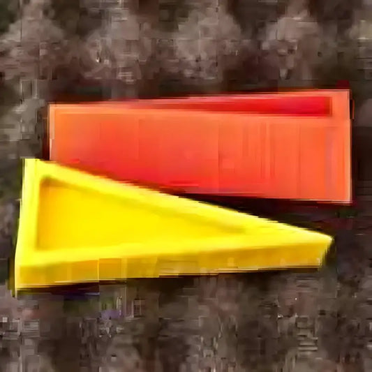 Yellow and orange plastic rubber door stops from Wedge Pack – Door & Sprinkler Combo Pack