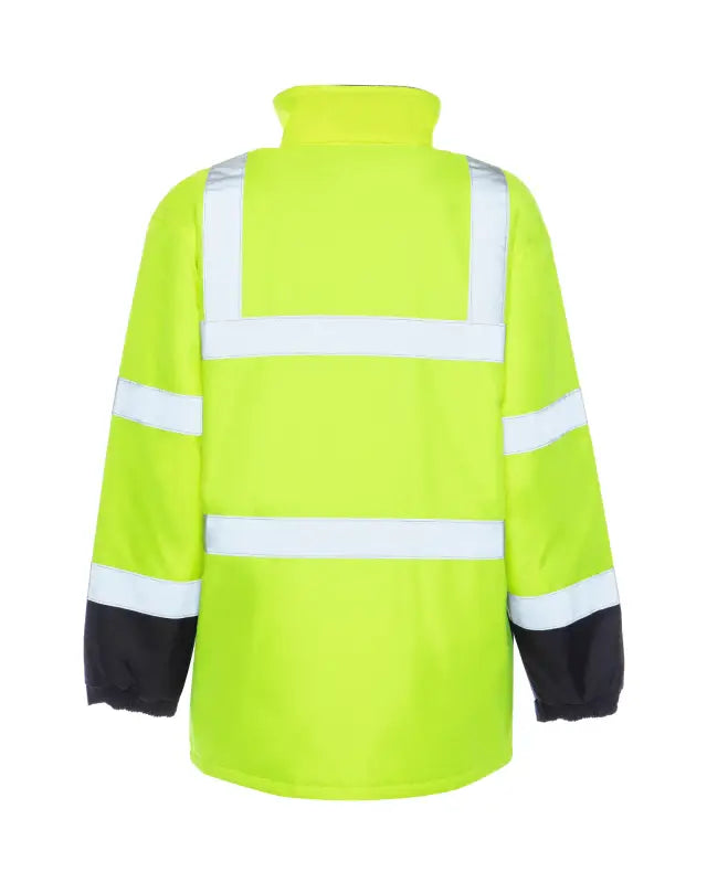 High-visibility UHV1004 HiVis Contractor Jacket in yellow with reflective stripes