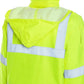 High-visibility yellow UHV1004 HiVis Contractor Jacket with reflective stripes by Utility Pro