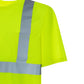 High-visibility neon yellow UHV303 HiVis Short Sleeve Tek Tee with reflective stripes