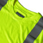 Neon yellow safety vest with reflective gray stripes for UHV303 HiVis Short Sleeve Tek Tee