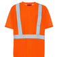 High-visibility orange UHV303 HiVis Short Sleeve Tek Tee with reflective stripes