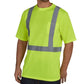 High-visibility neon yellow UHV303 HiVis Short Sleeve Tek Tee with reflective stripes