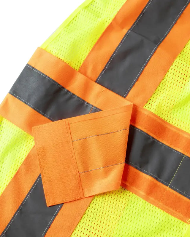 High-visibility UHV312 HiVis Expandable Mesh Vest with fluorescent yellow and gray reflective bands