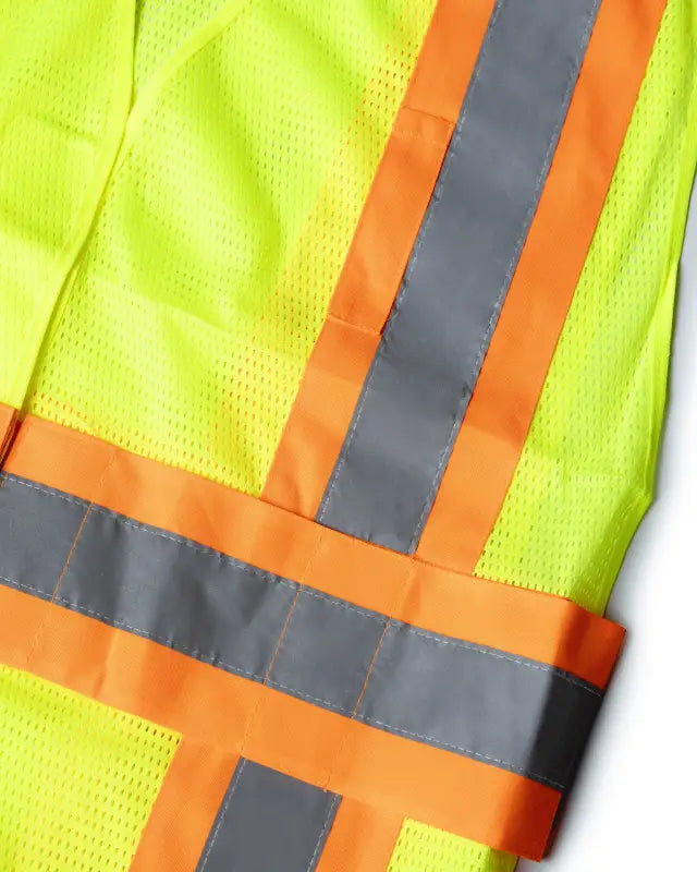 UHV312 HiVis Expandable Mesh Vest with reflective orange and gray stripes for safety