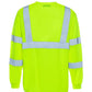 High-visibility yellow UHV403 HiVis Long Sleeve Tek Tee with reflective stripes