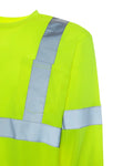 High-visibility UHV403 HiVis Long Sleeve Tek Tee with reflective stripes in breathable fabric
