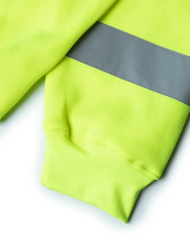 Neon yellow fabric with reflective gray stripe on UHV424 HiVis Sweatshirt