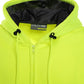 Neon yellow hooded zip-up UHV424 HiVis Sweatshirt with black interior lining